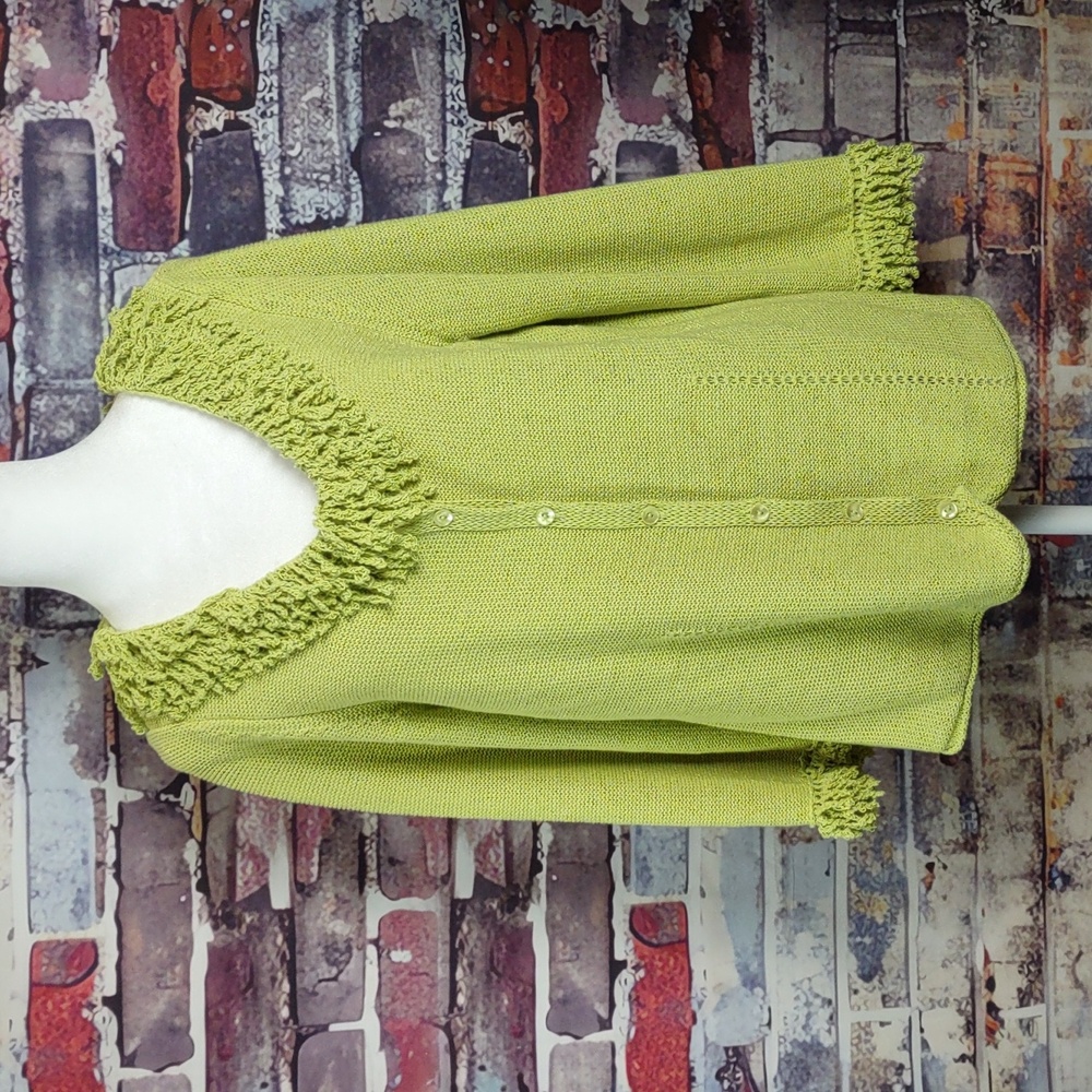 Coldwater Creek Fringe Accent Cardigan Sweater